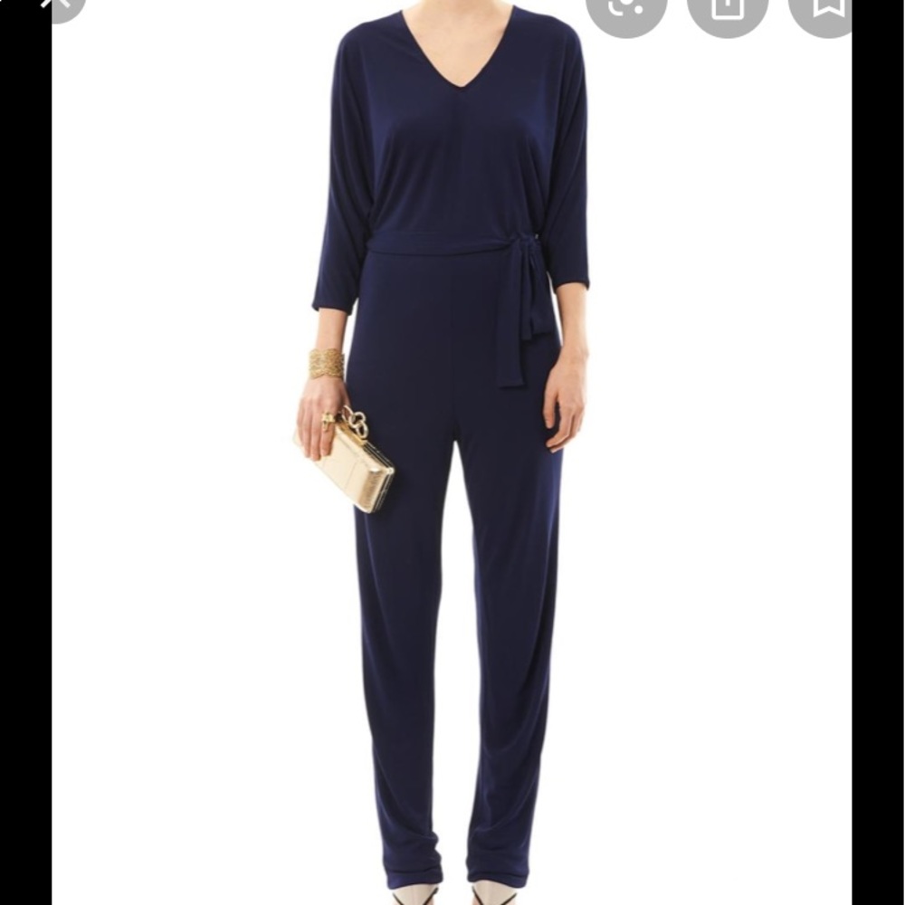 ISSA LONDON sz 2 v-neck navy blue NWOT jumpsuit